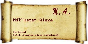 Münster Alexa névjegykártya